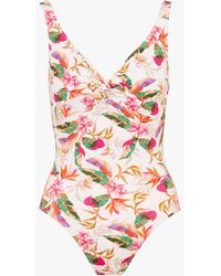 Livia - Maillot De Bain 1 Pièce À Motifs Floraux - Lyst
