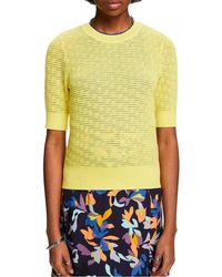 Esprit - Pull Moulant Col V À Manches Courtes Femme - Lyst
