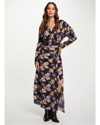 Morgan - Robe Longue Col V À Imprmé Floral Femme - Lyst