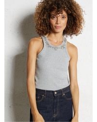 Liu Jo - Débardeur Col Rond En Coton Mélangé Femme - Lyst