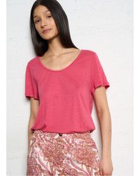 La Petite Etoile - Tee-Shirt Col Rond En Lin Mélangé Femme - Lyst