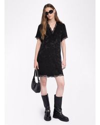 Zadig & Voltaire - Robe Courte Col V En Soie Femme - Lyst