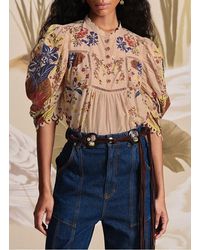 FARM Rio - Blouse Col Rond À Imprimé Floral Femme - Lyst