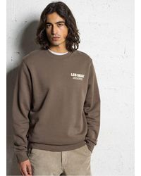 Les Deux - Sweat Droit Col Rond'Sérigraphié En Coton Bio - Lyst