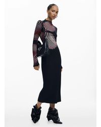 Desigual - Robe Longue Col Montant Imprimé Femme - Lyst