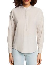 Esprit - Chemise Ample Col Mao En Coton Rayé Femme - Lyst