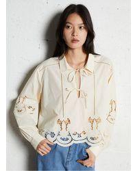 Louise Misha - Blouse Col Chemise En Coton Femme - Lyst