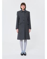 Tara Jarmon - Manteau Droit Col Classique En Laine Mélangée Femme - Lyst