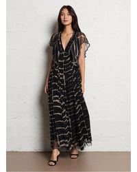 Mes Demoiselles - Robe Longue Col V Imprimée Femme - Lyst