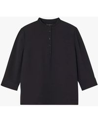 Tara Jarmon - Top Col Rond Uni Manches 3/4 Femme - Lyst