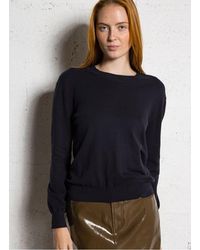 Majestic Filatures - Pull Droit Col Rond En Coton Bio Mélangé Femme - Lyst