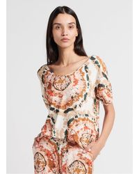 Majestic Filatures - Tee-Shirt Col Bateau Imprimé Femme - Lyst