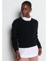 Des Petits Hauts - Gilet Oversize Col Rond En Laine Mélangée Femme - Lyst