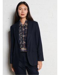 Diega - Veste Droite Col Tailleur Rayée En Laine Mélangée Femme - Lyst