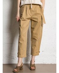 Liu Jo - Pantalon Cargo En Coton Mélangé Femme - Lyst