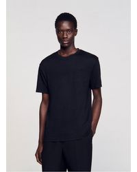Sandro - Tee-Shirt Col Rond En Lin - Lyst