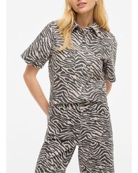 Vila - Chemise Droite En Coton Mélangé Imprimé Femme - Lyst