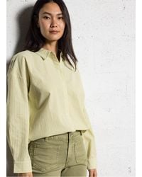 Vila - Chemise Droite Col Classique Rayée En Coton Bio Femme - Lyst