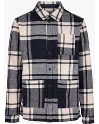 Les Deux - Surchemise À Carreaux Col Classique En Laine Mélangée - Lyst