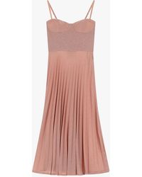 Please - Vestito Midi Con Spalline Sottili E Gonna Plissettata - Lyst