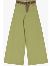 Please - Pantaloni A Gamba Larga Con Cintura - Lyst