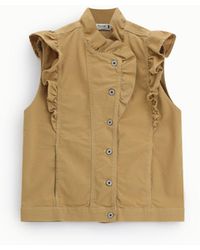 Please - Veste Sans Manches À Volants Devant - Lyst