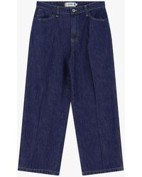 Please - Jeans Cropped A Gamba Larga Con Vita Media - Lyst