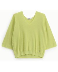 Please - Pull-Over Col Asymétrique Manches 3/4 - Lyst