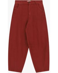 Please - Pantalons En Lin Larges Taille Haute À Poches - Lyst