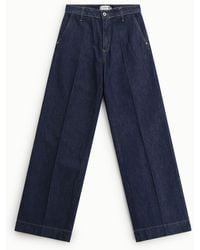 Please - Jean Jambe Large Avec Coutures Contrastées - Lyst