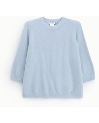 Please - Pull Col Rond Manches 3/4 Uni - Lyst