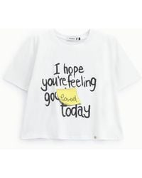 Please - T-Shirt Coupe Courte À Motif Imprimé Devant - Lyst