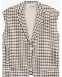 Please - Gilet À Motif Carreaux Avec Fermeture Boutonnée - Lyst
