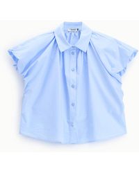 Please - Chemise Courte À Manches Larges Col Classique - Lyst