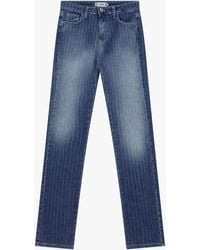 Please - Jeans Boot-Cut Slim À Rayures Taille Mi-Haute - Lyst