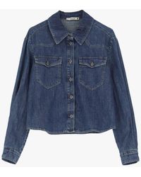 Please - Camicia Di Jeans Con Colletto Classico E Bottoni - Lyst