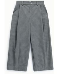 Please - Pantalon Palazzo Crop À Rayures Fines - Lyst