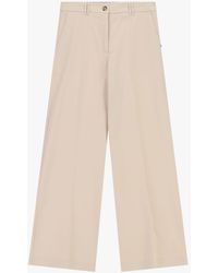 Please - Pantalons Palazzo Coupe Droite Taille Mi-Haute Avec Poches - Lyst