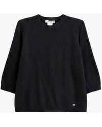Please - Pull Col Rond Manches 3/4 Uni - Lyst