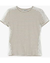 Please - Maglietta A Righe Maniche Corte Con Pizzo - Lyst