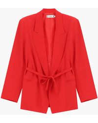 Please - Blazer Coupe Regular Avec Ceinture À Nouer Et Poches - Lyst