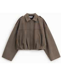 Please - Bomber Court À Fermeture Zippée Et Épaules Marquées - Lyst