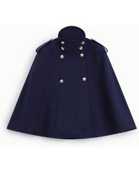 Please - Manteau Cape Double Boutonnage À Épaulettes - Lyst