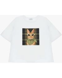 Please - T-Shirt Manches Courtes Motif Lapin - Lyst