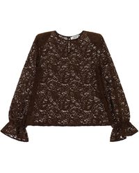 Please - Pull Dentelle Manches Ballon - Lyst