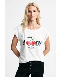 Please - T-Shirt Imprimé Cerises Col Rond Coupe Regular - Lyst