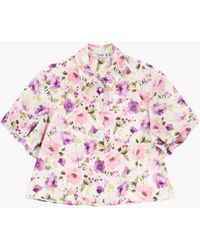 Please - Chemise Imprimé Fleuri Manches Courtes Coupe Ample - Lyst