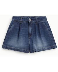 Please - Shorts Coupe Regular Effet Délavé Jean - Lyst