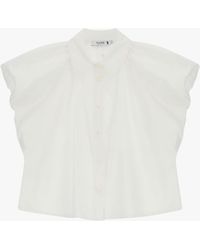 Please - Chemise Courte À Manches Larges Col Classique - Lyst