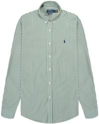 Polo Ralph Lauren - Slim Fit Striped Stretch Poplin Shirt Pine/white - Lyst
